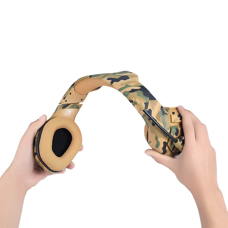 Game headphones HD MIC bass stereo smart noise reduction camouflage color profession antijam E-sport headset Comfortable wearing |