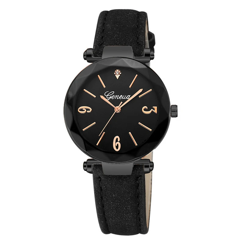 Black Rose Dial Geneva часы женские брендовые Роскошные знаменитые женские часы кварцевые наручные часы Relogio Feminino Montre Femme Saat - Цвет: Black Rose Dial