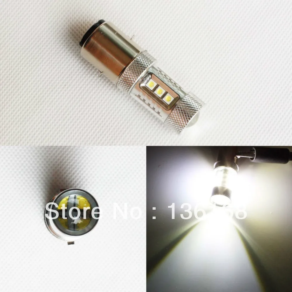 Бесплатная доставка Hochleistung Cree чипы светодиодный Грушевый Weiss BA20D H6M 80W Fr Moto Atv Motorrad