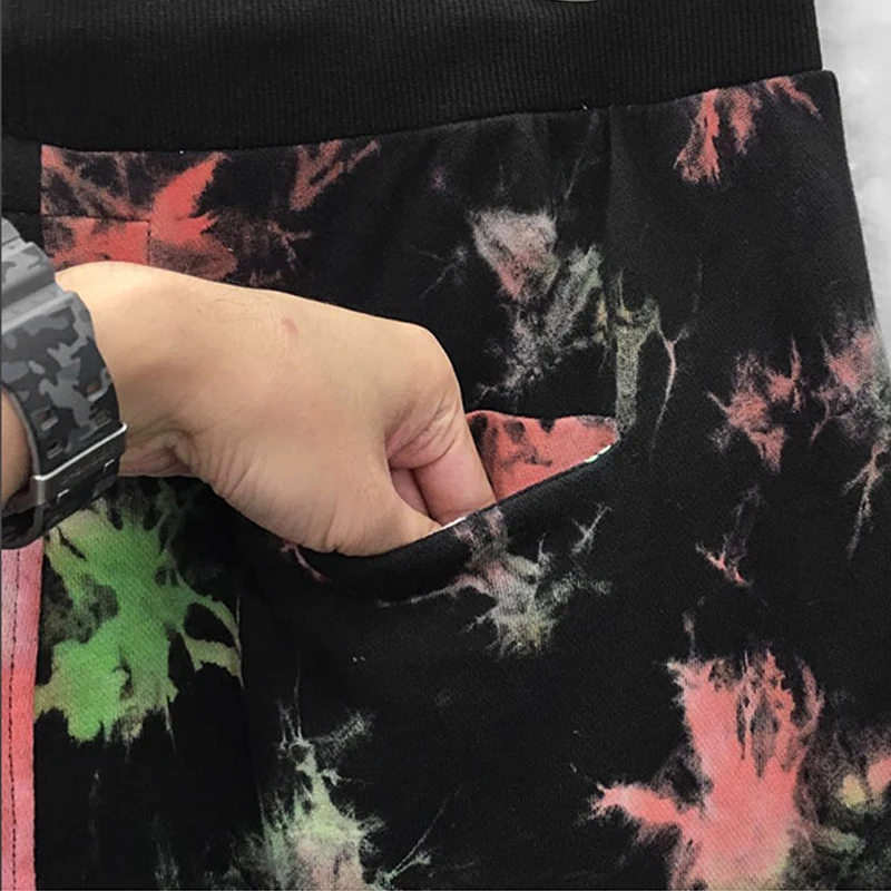 Мужские спортивные шорты Tie Dye хлопковые хипстерские французские махровые с