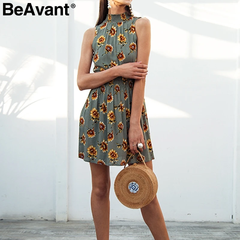 BeAvant Boho короткое платье с цветочным принтом женское повседневное пляжное