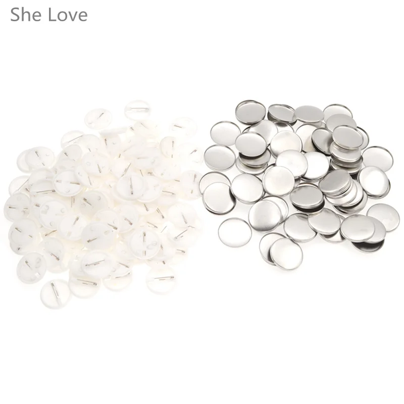 Шт. 100 шт. белый пластик значок булавка для самостоятельного размещения