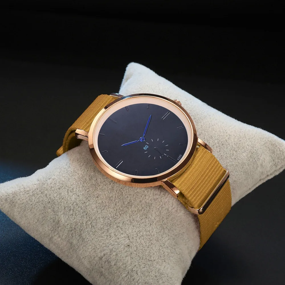 Женские Модные нейлоновые тканевые аналоговые кварцевые круглые наручные часы