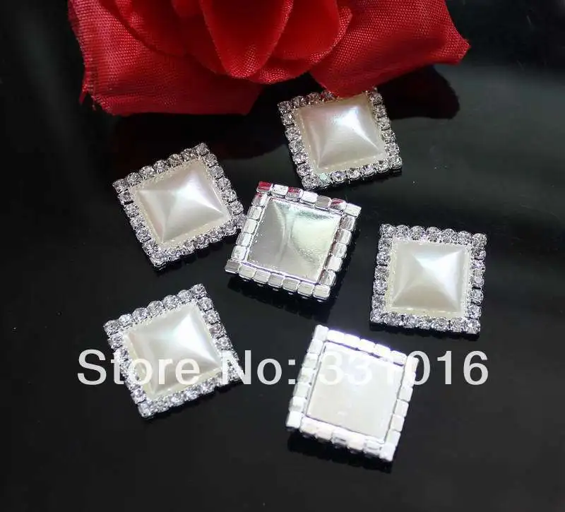 10 шт. квадратные пряжки для волос 20 мм|invitations accessories|rhinestone pearl buttonspearl buttons |