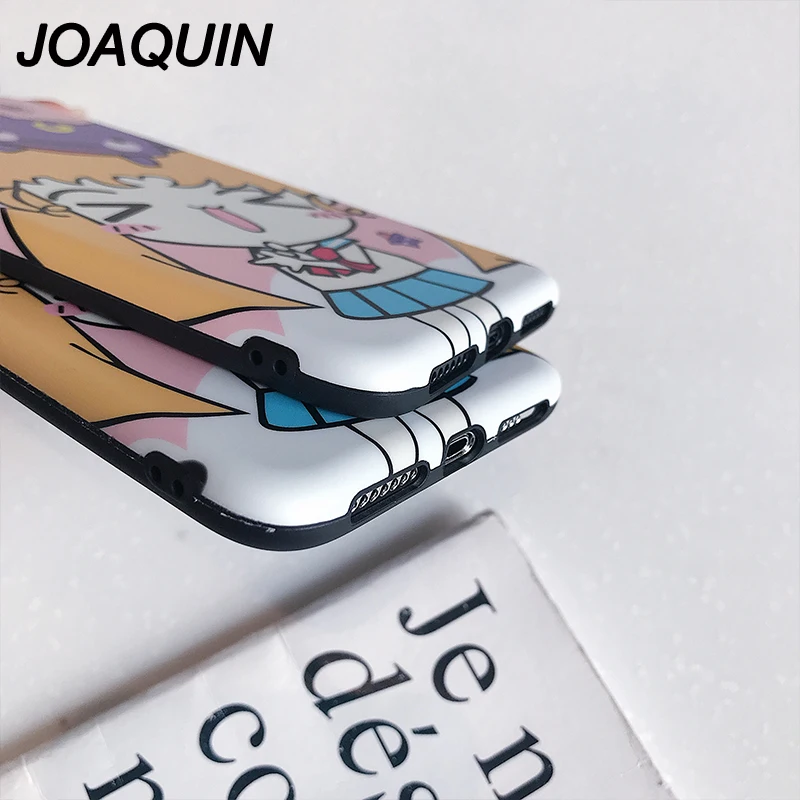 Case For iPhone 7 6 6S Plus Cartoon Matte 3D Relief Cute Girl Phone Soft Cover Back X XS MAX XR 8 Capa |