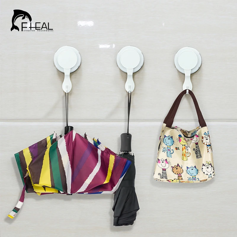 FHEAL Мощный Присоски Кухня Крючки для Полотенец Сильный Клей Ванная Комната