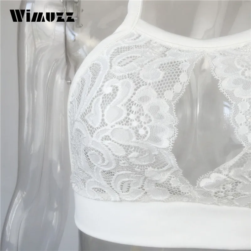 Wimuzz Chic Кружева Bralette Культур Топ Лето Женщины Белый Сексуальное Короткое Крючком