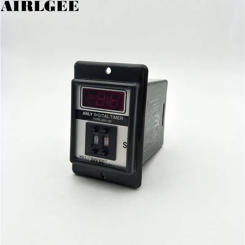 

Black DC 24V Power on Delay Timer Time Relay 0.1-9.9 Second 8 Pins ASY-2D
