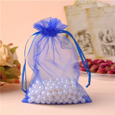 Blue Bolsas для подарков большая подарочная Сумка из органзы волосы Embalagem 30x40 см органза сумки Свадебные сувениры и подарки упаковка можно сделать индивидуальный логотип - Цвет: Blue