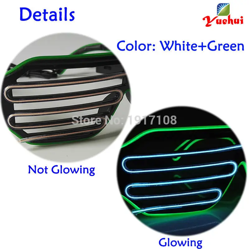 Модные Двухцветные светодиодные очки с затвором 17 видов декоративные активным