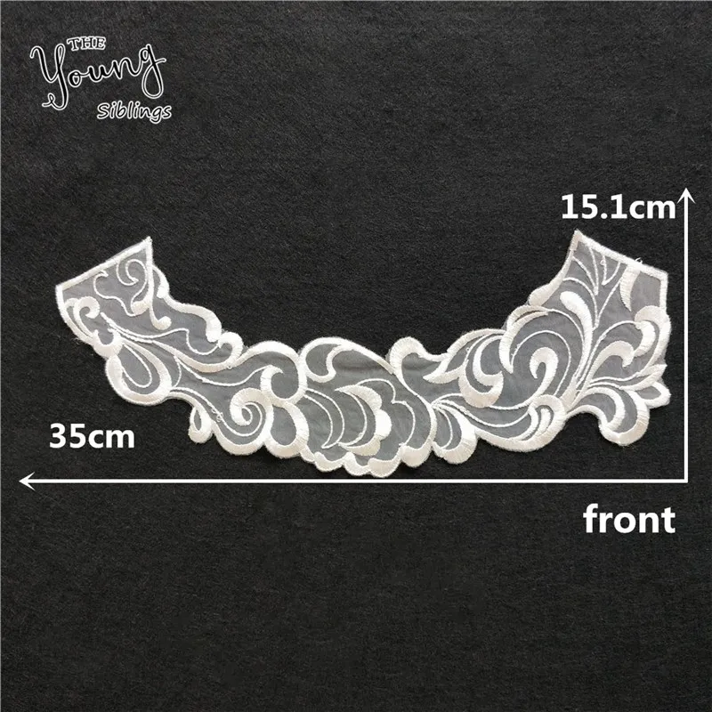 New White/Black Embroidery Venise Neckline Lace Collar Costume Dress Fine Applique Motif Dress Fabric DIY Sewing Accessories