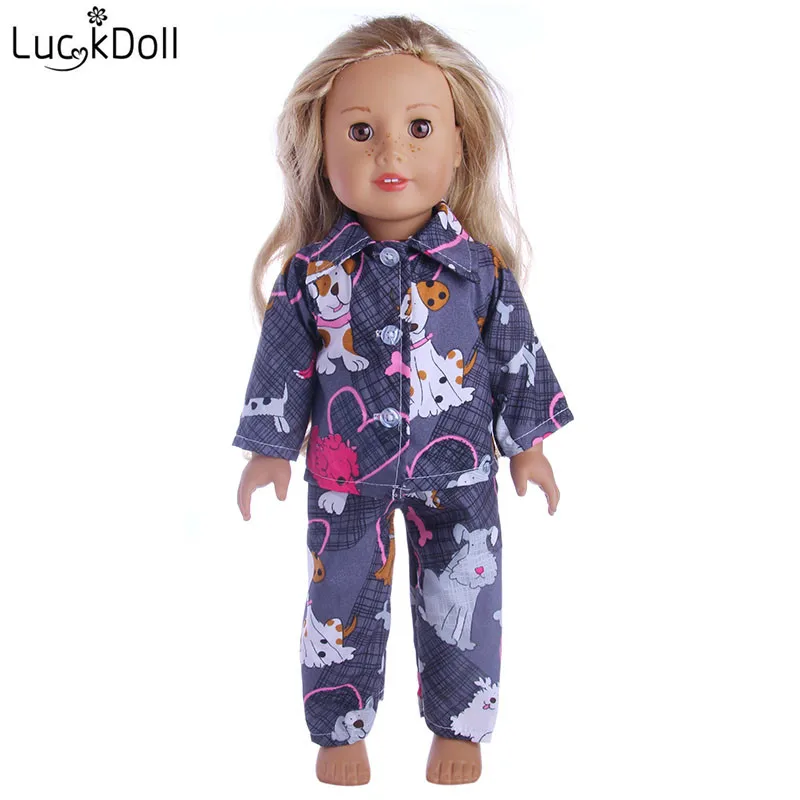 LUCKDOLL высокое качество Pajamats подходит 18 дюймов Американский 43 см Кукла одежда аксессуары, игрушки для девочек, поколение, подарок на день рождения