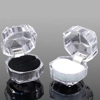 20pcslot hot sale jewelry package ring earring box acrylic transparent wedding packaging jewelry box