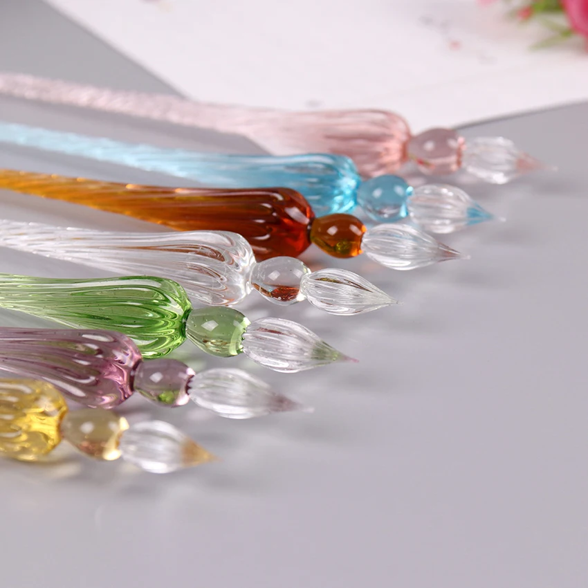 1 шт. Модная креативная стеклянная ручка для воды деловая школьная офисная парная