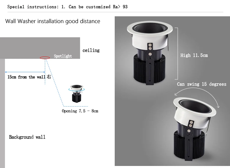 SCON AC110-240V ресторан отель engineering7W/12 W Светодиодный прожектор COB Cree настенный светильник в виде барабана стиральной машины CRI Ra> 93 Современное Внутреннее освещение