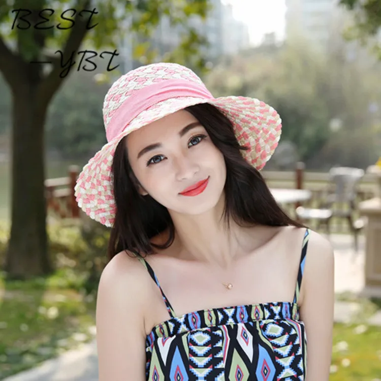 Ms. Летняя новая соломенная шляпа от солнца пляжный отдых вдоль бассейна большая в