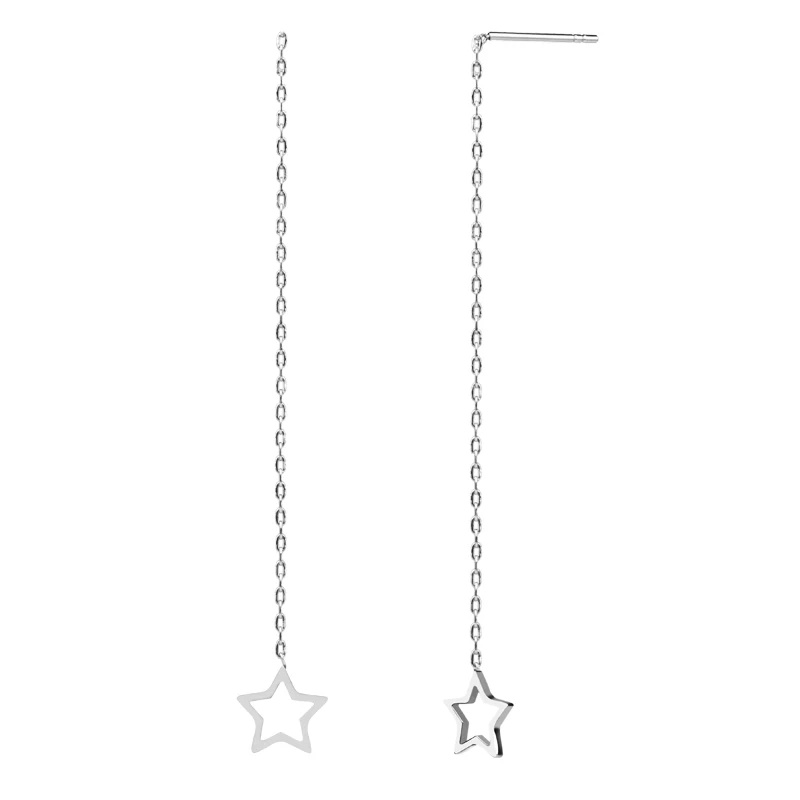 rhodium star CHUKUI Бар Кулон Серьги гвоздики серьги розовое золото для женщин длинная линия серьги посеребренные нержавеющая сталь - Окраска металла: rhodium star