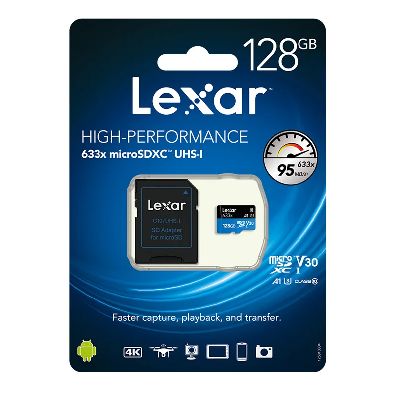 Lexar Tarjeta Micro SD карта 128 Гб карты памяти автомобиля Microsd 95 м/с класс 10 sd 64 ГБ 32 TF Kaart для