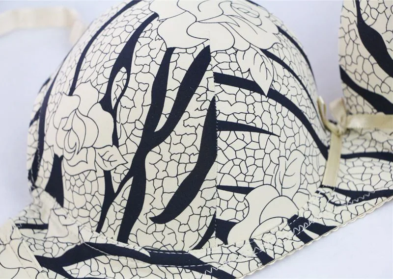 Комплект женского нижнего белья с чашками пуш ап и цветочным принтом|bras for women|push