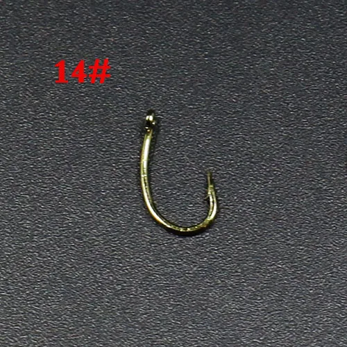 size 14 5 размеров рыболовные крючки для рыбалки 10#12#14#16#18# рыболовные крючки для привязывания для сухих/Нимфа мух надежный хвостовик обратный изгиб крючки - Цвет: size 14