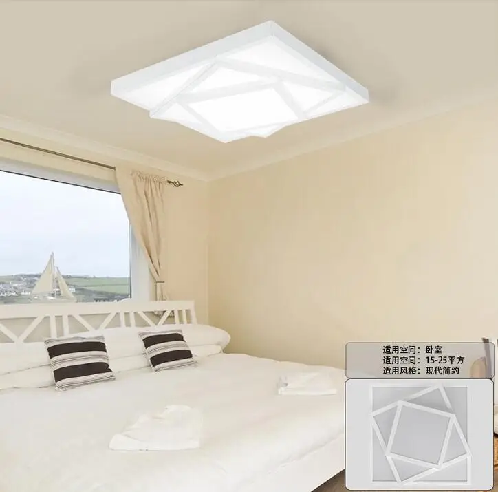 Современный квадратный стеклянный потолок светодиодный светильник теплого или