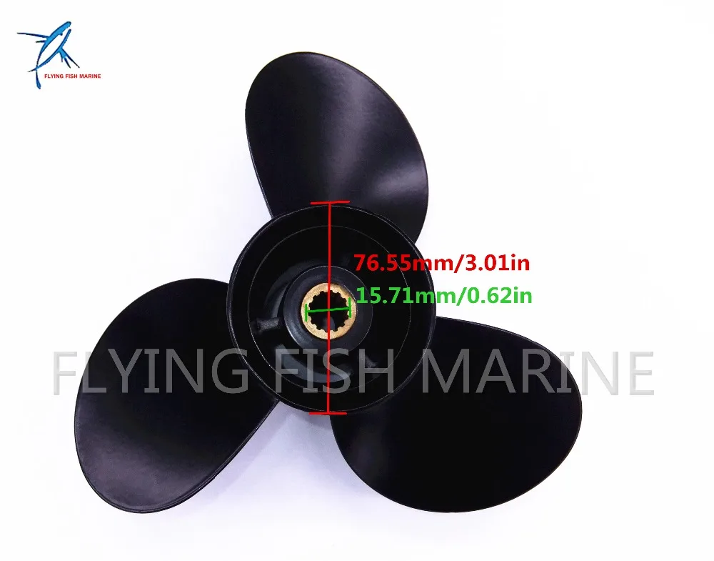 

9.25x9 Boat Engine Aluminum Propeller for Tohatsu / Nissan 2-Stroke 9.9hp 12hp 15hp 18hp Outboard Motors 14P 9.25 x 9