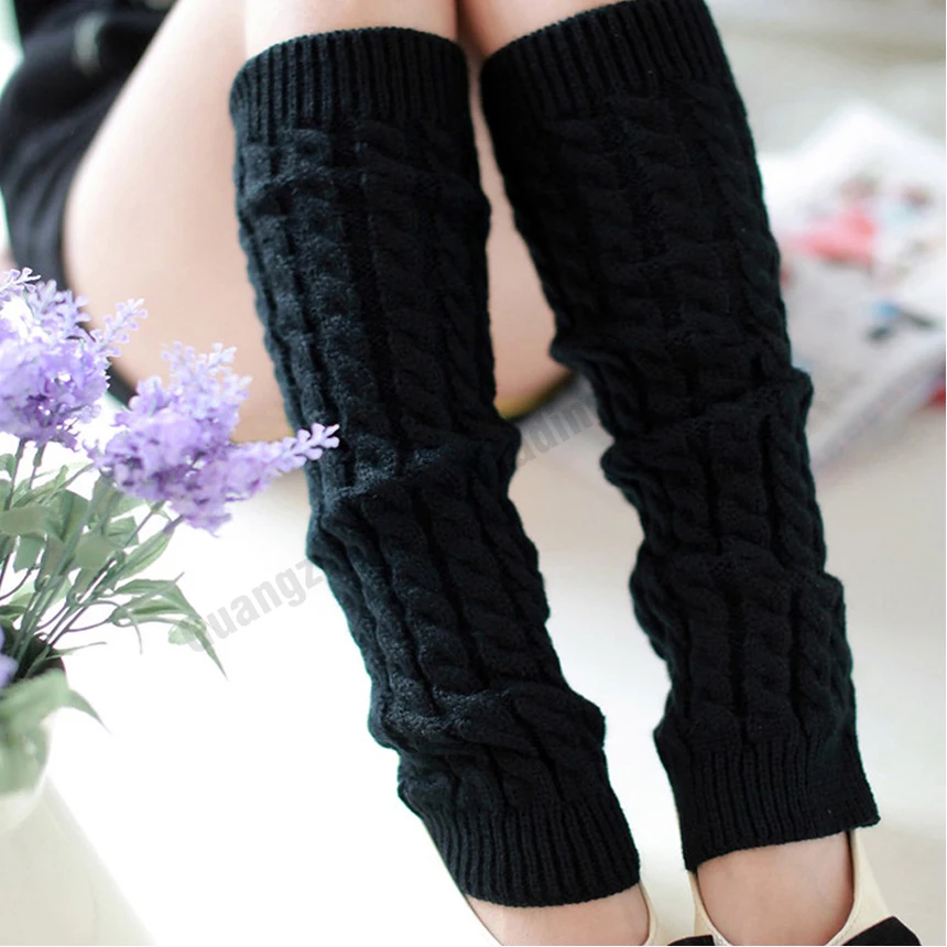 

High quality leg warmers for women hot sale women solid color knit winter leg warmers fashion new cotton knit leg warmers boot