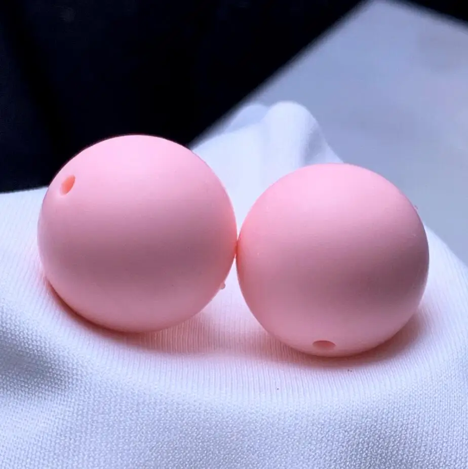 baby pink Круглый 40 шт. силиконовые бусины россыпью 10 мм детский аксессуар для прорезывания зубов пищевой прорезыватель из дфп бижутерия детский Прорезыватель игрушка соска - Color: baby pink