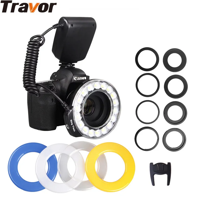 Travor 18 шт. Высокая яркость SMD светодиодный Macro Ring Flash RF 600D для Canon/Nikon/Pentax/Olympus Panasonic Sigma