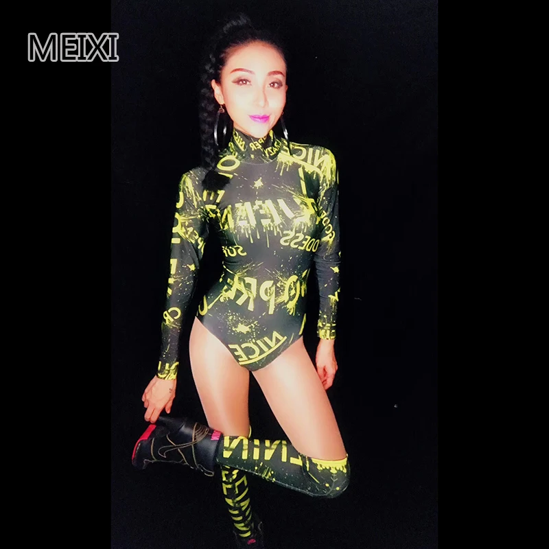 Buy Unique character and unique letter style with dressing nightclub concert singer dancer costume on