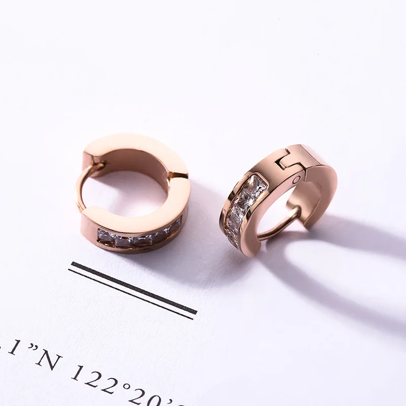 Женские серьги-кольца из нержавеющей стали простые маленькие круглые