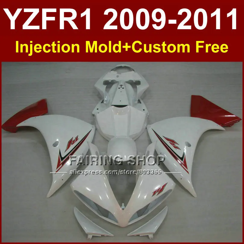 

Classic white motorcycle fairings for YAMAHA Injection mold YZF R1 09 10 11 12 R1 body parts YZF1000 YZFR1 2009 2010 2011+7Gifts