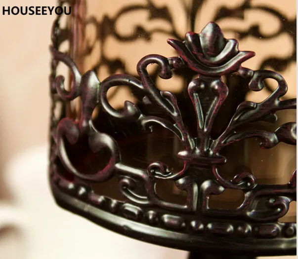 Винтажный креативный Железный подсвечник Европейский классический резной