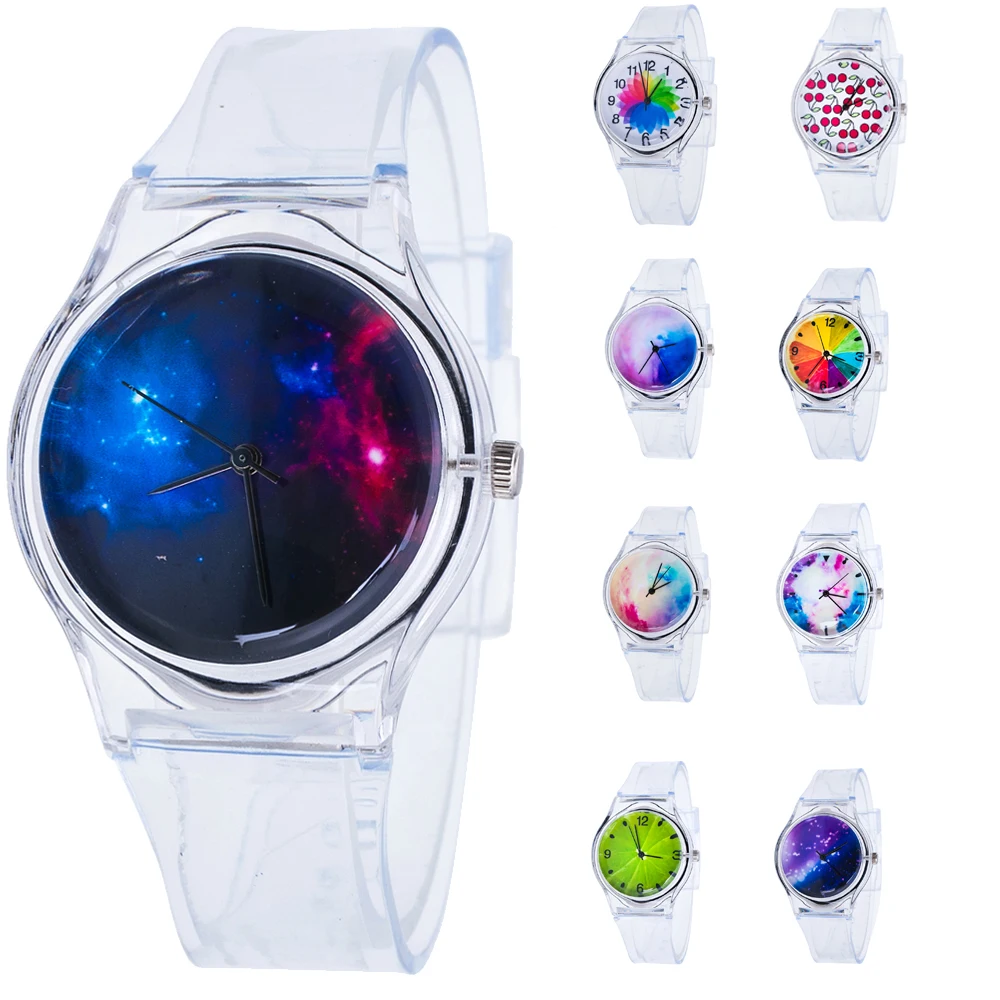 

Korean Style Transparent Kids Watches Lovely Watch Children Students Watch Girls Watch Watches Hot Levert Dropship A82