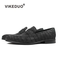 vikeduo 2019 custom genuine leather shoe fashion party wedding dress office original designer mens crocodile skin loafers shoes