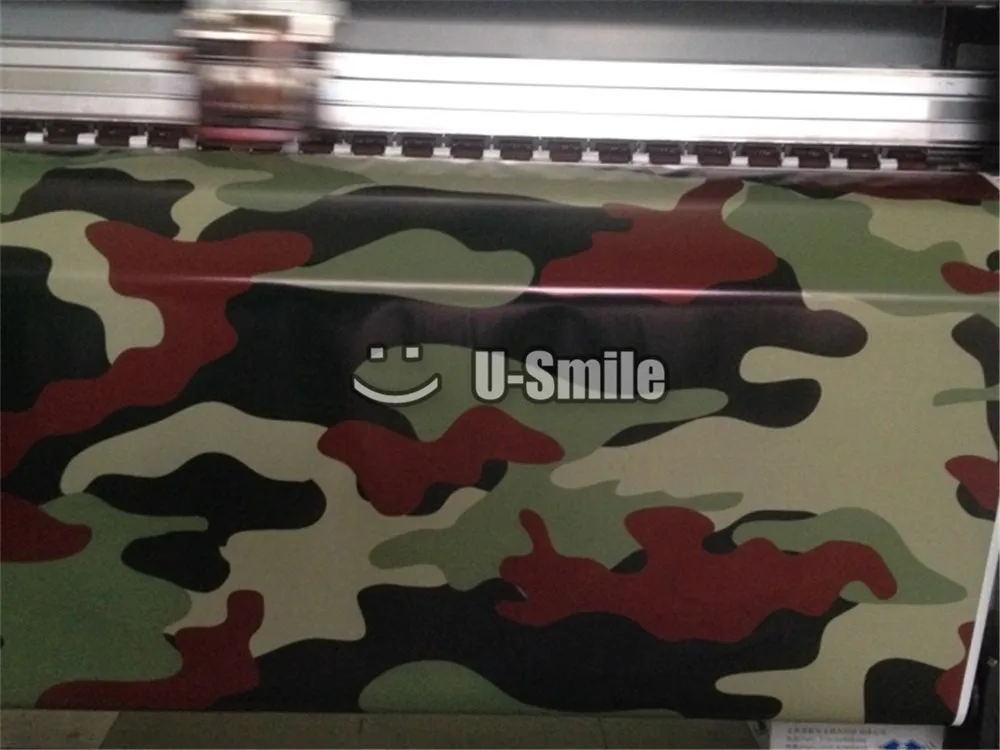 

Jumbo Black Red Jungle Camo Vinyl Wrap Jumbo Camouflage Sticker Bomb Film Bubble Free For SUV TRUCK Jeep 30M/Roll