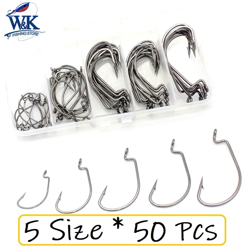 

Sinker Rig Fishing Worm Hook 50pcs/pk Nickle Black Hooks Fishing Accessories Minnow Texas Hooks Soft Bait Rig