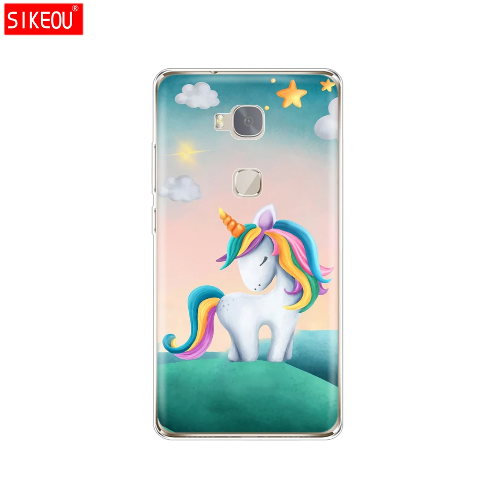 12062 Чехол для телефона huawei honor 5X, Мягкий ТПУ силиконовый чехол на заднюю панель 360, полностью защитный прозрачный чехол с цветочным принтом - Цвет: 12062