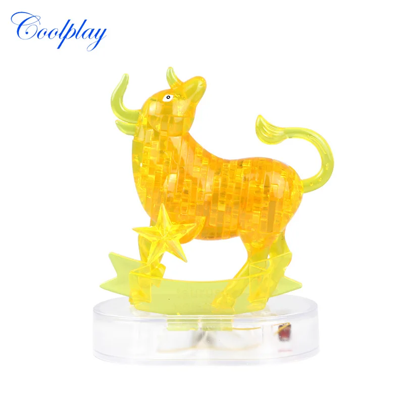 Coolplay DIY 3D Таурус головоломка в сборке Телец мигает хрустальные созвездия Ранние