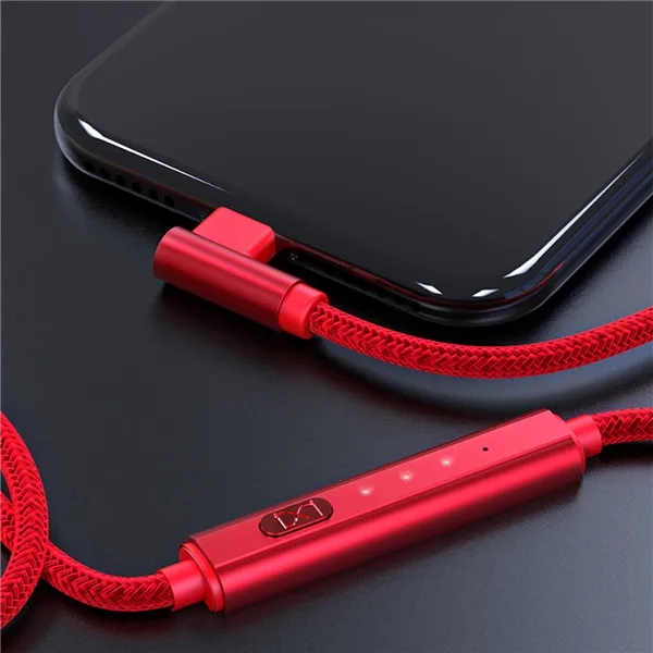 Red Ranboda usb type C кабель синхронизации 2 м с нейлоновой оплеткой type-C кабель 3,1 с таймером переключатель для huawei samsung Xiaomi Android смартфон - Цвет: Red