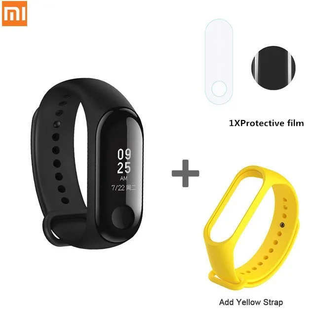 Цвет: желтый Xiao mi, глобальная версия, mi Band 3, фитнес-трекер, монитор сердечного ритма, 0,78 дюймов, OLED дисплей, сенсорная панель для Android IOS - Цвет: Цвет: желтый