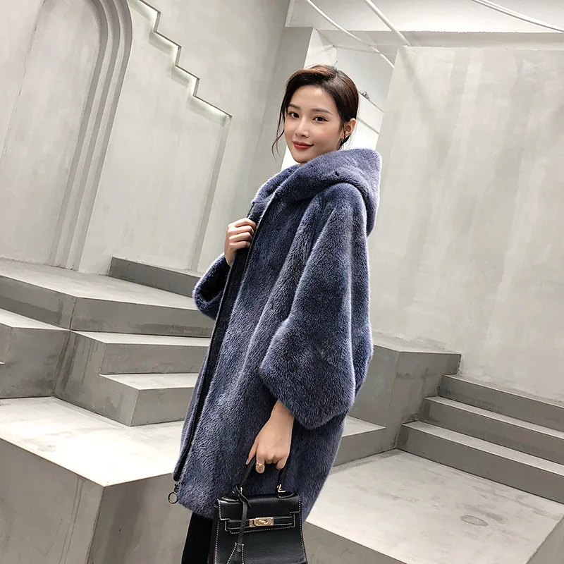 Haining новинка 2019 импортная норка норковый мех шуба развивающая нравственность