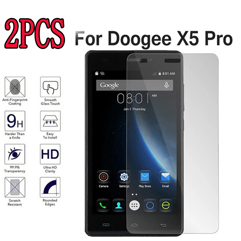 Закаленное стекло Для DOOGEE X5 2 шт. защитная пленка 9H защита экрана