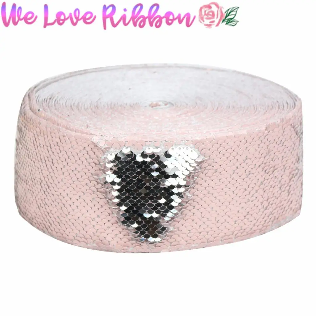 Двусторонняя лента с блестками 3 &quot75 мм цвета: синий розовый золотой серебристый