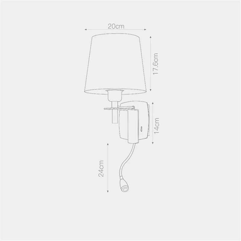 Настенный светильник простой современный регулируемый из ткани|led wall light fixture|wall