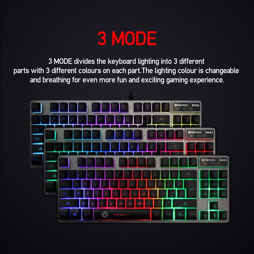 USB-клавиатура игровая Проводная с RGB-подсветкой 87 клавиш | Компьютеры и офис