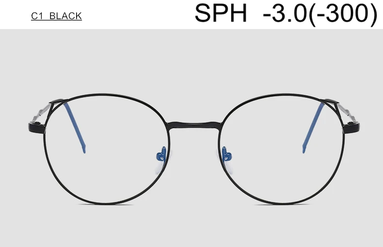 C1 (-3.0) SUMONDY SPH-1,0 до-6,0 рецептурных очков для близорукости мужчин женщин Высококлассные кошачьи очки с диоптрий миопия оптические очки Готовая продукция UF43 - Цвет оправы: C1 (-3.0)
