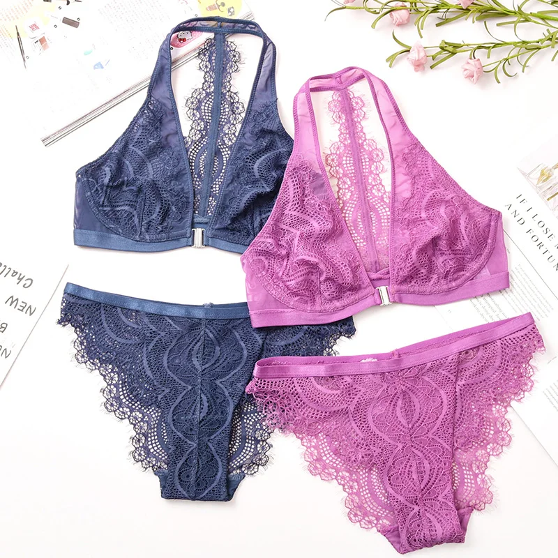 Женский комплект нижнего белья бюстгальтер с большими чашками и пуговицами