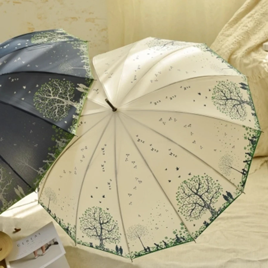 Large Art Anti UV Sunny Umbrella Rain Women Automatic Flowers Sun Men Windproof Luxury Kids Girls Top Umbrellas UBY063 | Дом и сад