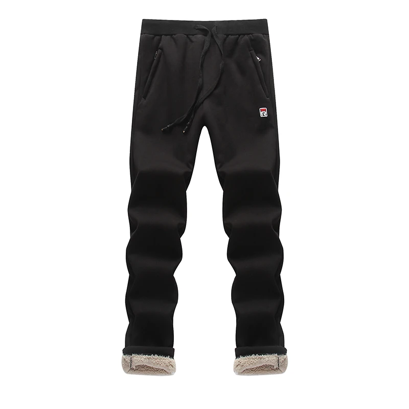 Мужские зимние штаны Теплые повседневные флисовые хлопковые брюки на весну
